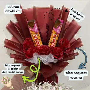 COD Buket bunga mawar plus silverqueen ukuran besar