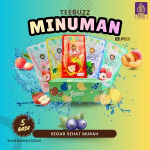 COD Teebuzz Minuman Teh Buah Segar 12 Pcs | 5 Rasa Buah Asli | Minuman Praktis & Murah | Segar, Sehat, Halal Indonesia | Cocok untuk Keluarga, Kerja & Santai