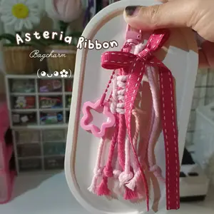bagcharm pita | bagcharm macrame | gantungan tas lucu | bagcharm ribbon