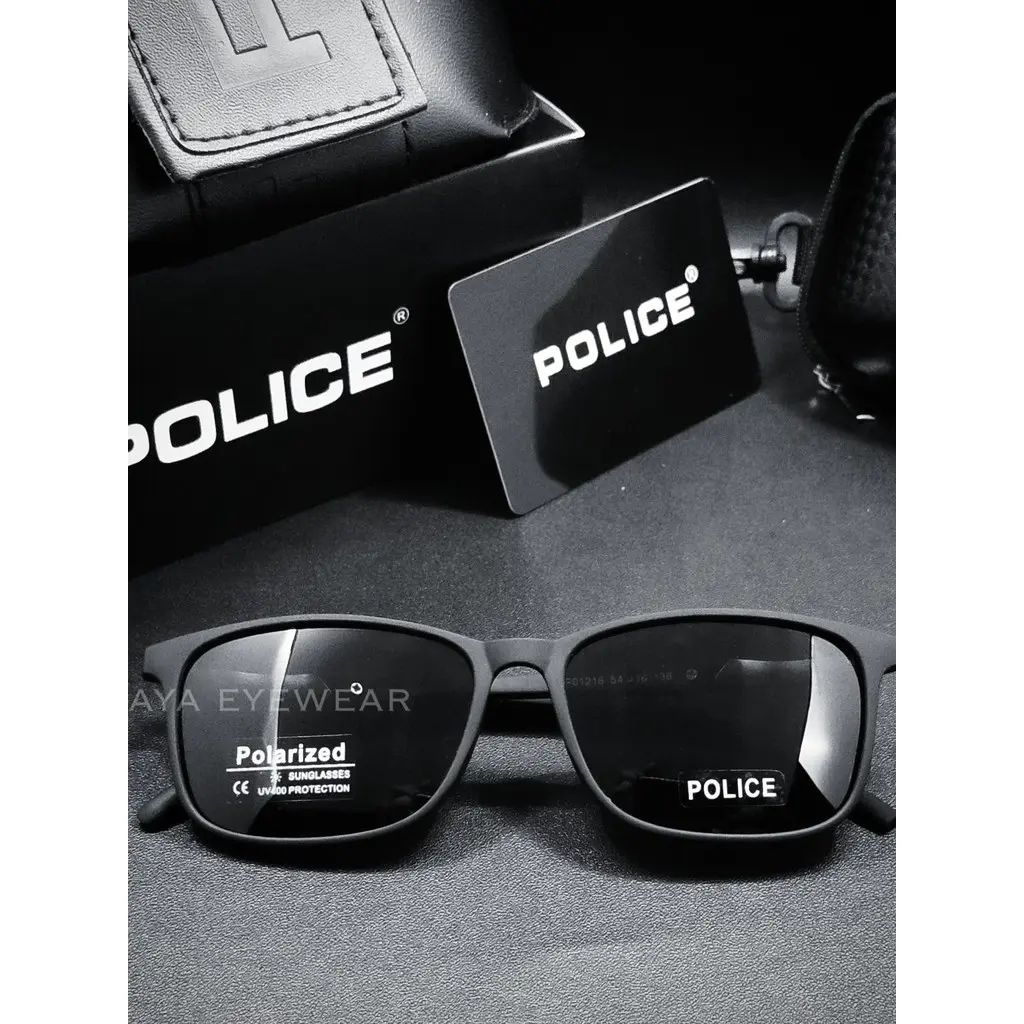 TERMURAH!!! Kacamata Sunglasess Pria POLICE 1216 Sporty Lensa Polarized Fullset free lap dan sarung kacamata 1216