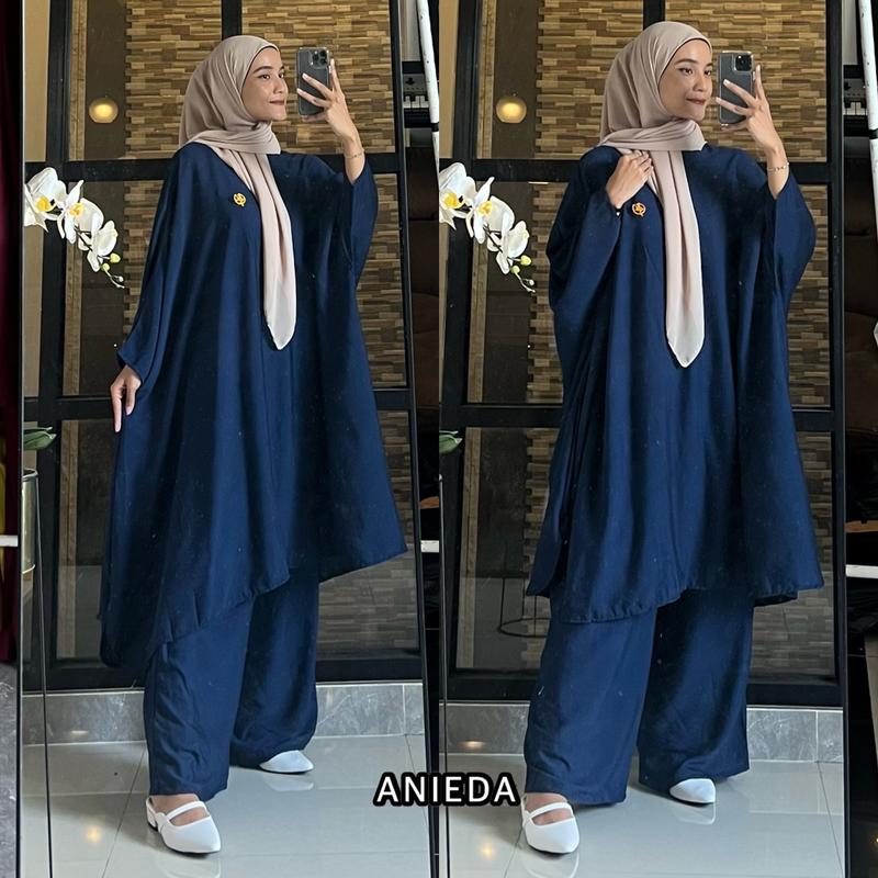 Jazeera Set Abaya Set Kulot Jumbo Polo Linen Premium 7