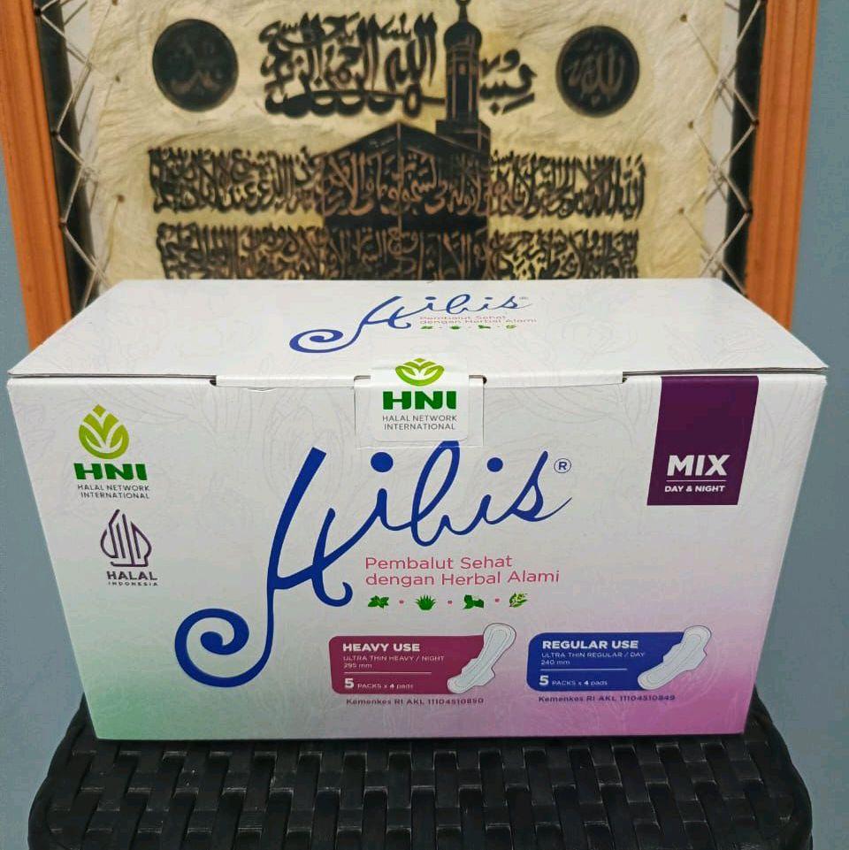 Hibis Mix HNI HPAI harga lebih murah, pembalut herbal alami aman atasi keputihan, infeksi, kanker serviks, myom, kista, kanker rahim, pasca nifas dll tanpa efek.
