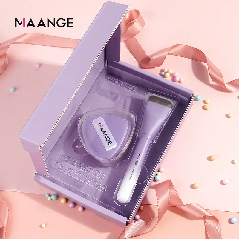 MAANGE Complete Complexion Makeup Tools Flat Foundation + Puff Sponge MAG52099 Optional Mixing Palette Wajah cushion  puff 7