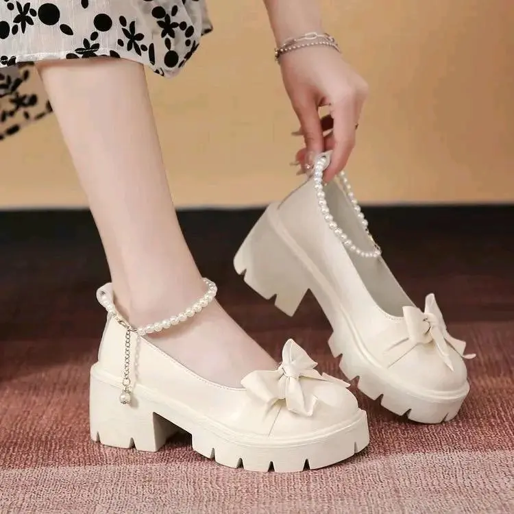 Sepatu Wanita Mery Jane Slop Karet HITS - Heels Shoes