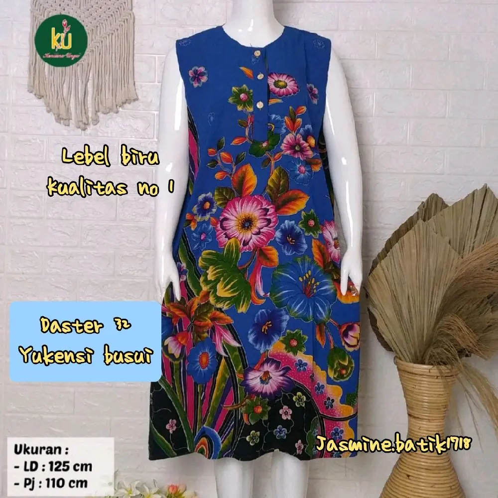 Daster 32 yukensi kancing kencana ungu original lebel biru