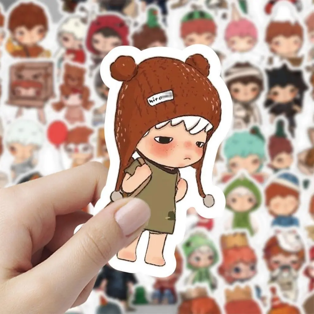 *Hirono* *Molly*Stickers 60 PCS for Journal Cellphone DIY Decoration Paper Stationery Waterproof