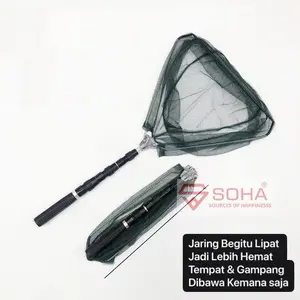 PCK-20 Jaring Tongkat Telescopic Panjang Pendek Aluminium Net Jaring Tangkap Ikan Saringan Serokan