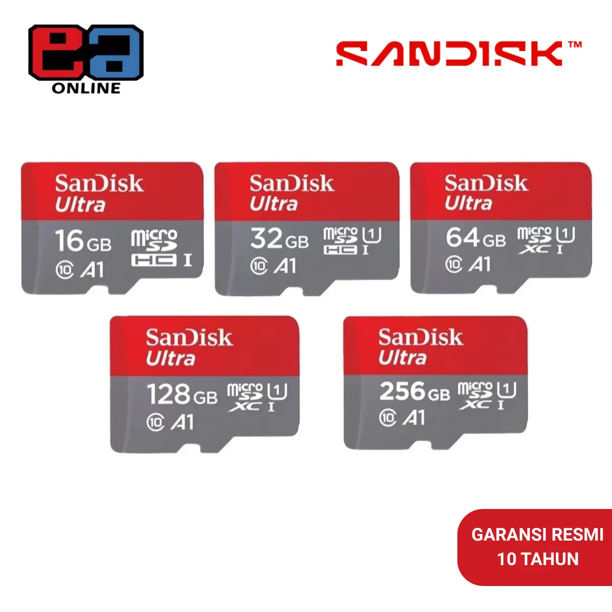 SanDisk microSDHC / microSDXC Ultra A1 16GB/32GB/64GB/128GB/256GB UHS-I Class 10 - QUAB/QUAC