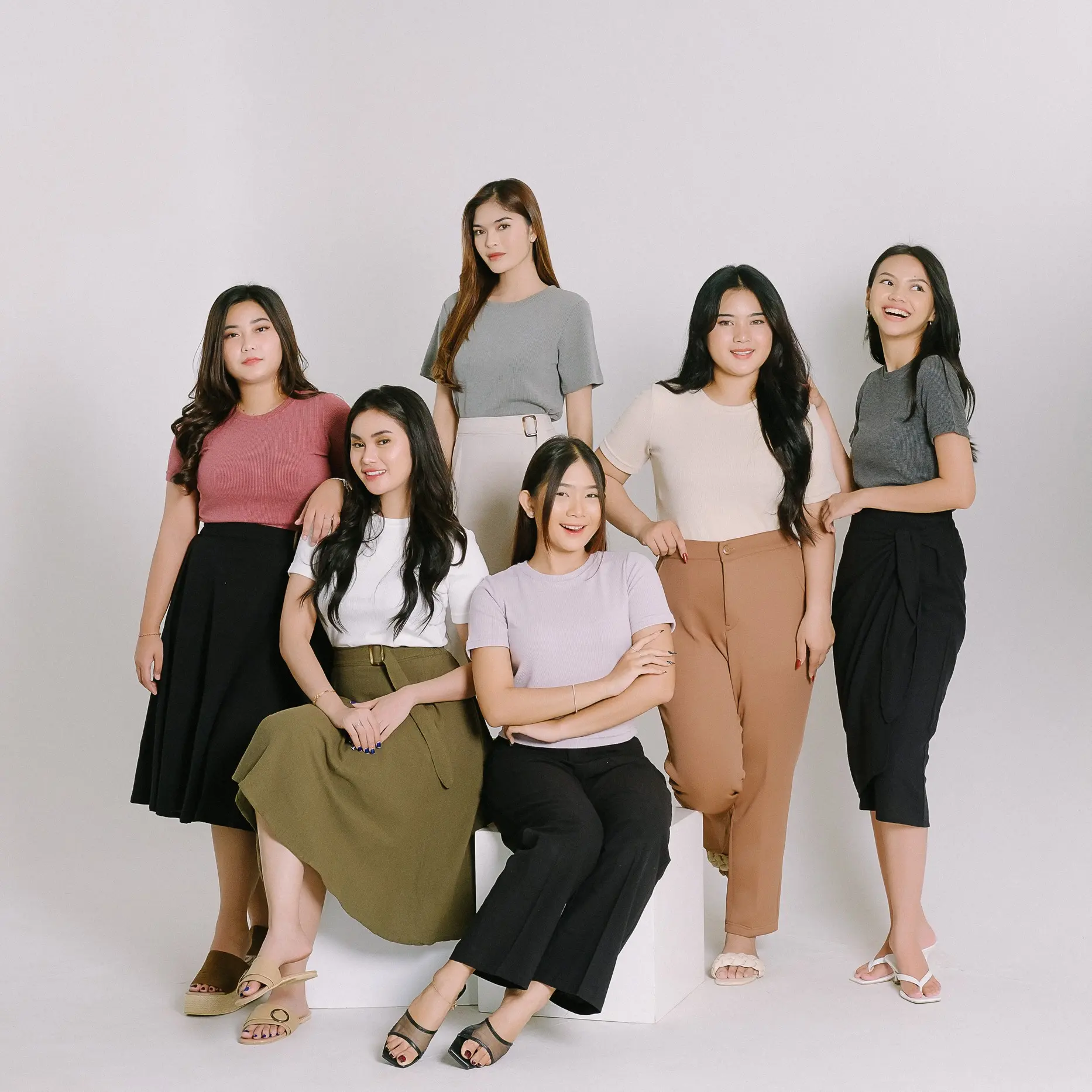 I Look Daily Zee Top Knit knitwear wanita Atasan Nyaman Panjang Bulat High Sweater Lembut Dalaman Dewasa Baju