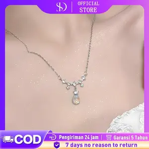 Kalung Silver S999 dengan Efek Glow in the Dark - Kilau Lembut seperti Cahaya Bulan Simbol Feminin dan Keanggunan Abadi