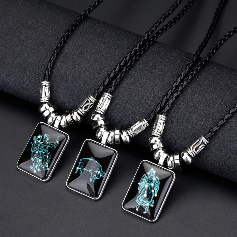 Vòng Cổ Với Thiết Kế Chòm Sao Hoàng Đạo Cho Nam, Mặt Dây Chuyền Thiên Hà, 12 0