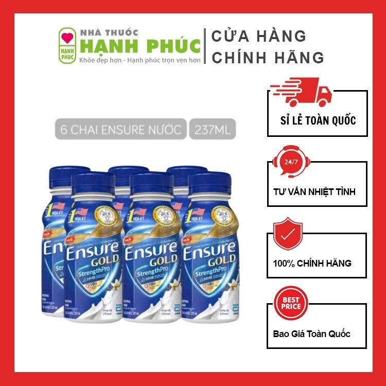  Lốc 6 Chai Sữa Ensure Gold Nước Abbott Chính Hãng 237ml 