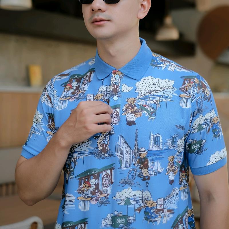 Baju Kaos Polo Pria /Tshirt Polo Lasactex Outfit Men Shirt Stripe Longsleeve 7