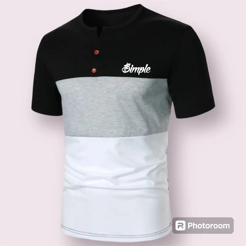 Baju Kaos Pria Dewasa Distro Kancing Kombinasi Bahan Katun Lengan Pendek Motif Polos / Kaos Kancing 2 Kombinasi Keren Terbaru Nyaman di pakai 0