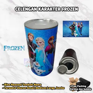 Celengan Kaleng Karakter Frozen Buka Tutup Souvenir Kado Murah