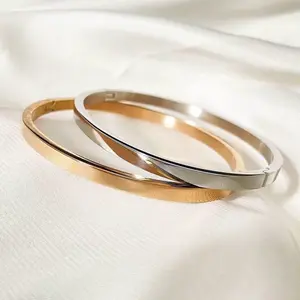 Gelang Bangle SLIM Polos Dengan Desain Minimalis Cocok Untuk Segala Acara - Perhiasan Fashionable wanita