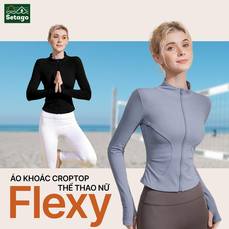  Áo thể thao Flexy - áo thể thao khóa zip form ôm body 