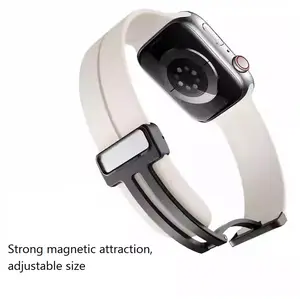 Strap Silikon Magnetic Lock tali jam tangan Silikon cair super nyaman, banyak warna untuk Anda pilih, tahan aus dan tahan lama Sangat cocok untuk Seri 1-9/SE/Ultra