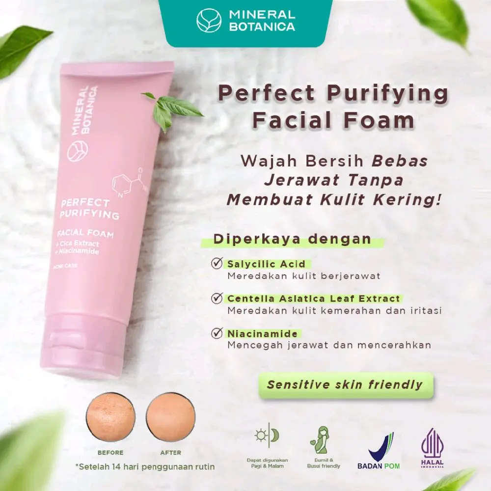 Mineral Botanica Perfect Purifying Facial Foam Acne Care 100 gr Membersihkan Wajah Berjerawat