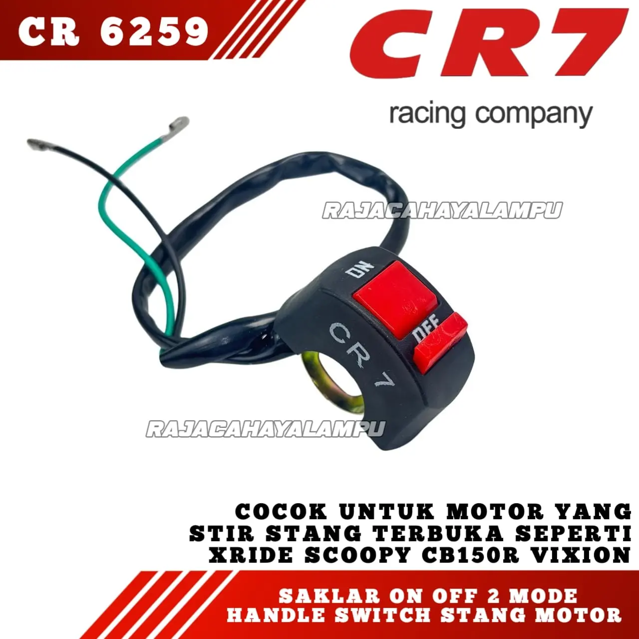 Saklar Switch Untuk Handle Stang Motor Saklar On Off 2 Mode Universal Untuk Lampu Tembak LED