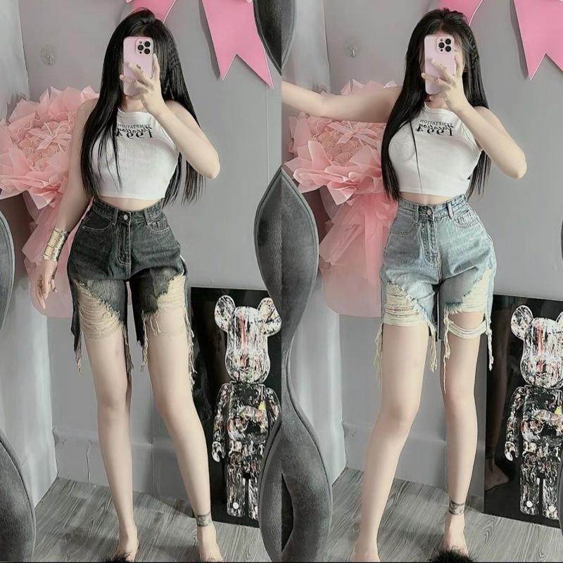 [721-720]S-2XL-QUẦN JEAN NGỐ NỮ LƯNG CAO ,RÁCH KIỂU,KHÔNG CO GIÃN