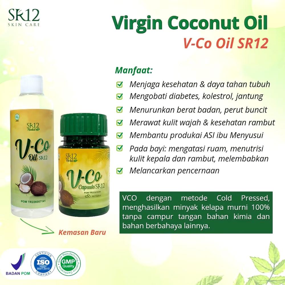 VCO OIL SR12 MINYAK KELAPA MURNI VIRGIN COCONUT OIL IMUN BOOSTER UNTUK KESEHATAN DAN KECANTIKAN - VCO cair 60ml