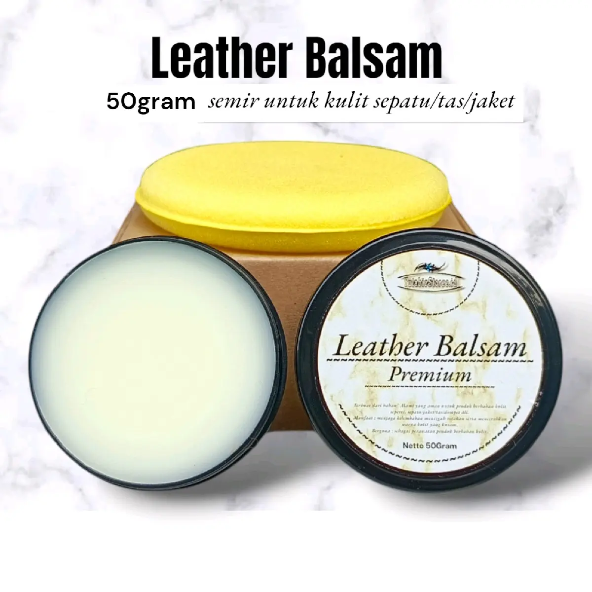 Premium Leather Balsam - Semir Sepatu Kulit 50gram - Perawatan Alami untuk Sepatu Jaket Tas - Mencerahkan Warna & Melindungi dari Kotoran