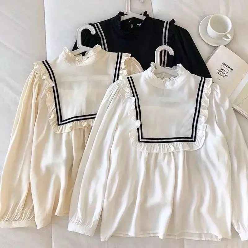 Atasan Wanita BONI TOP Blouse Lengan Panjang Ruffle Pita 4