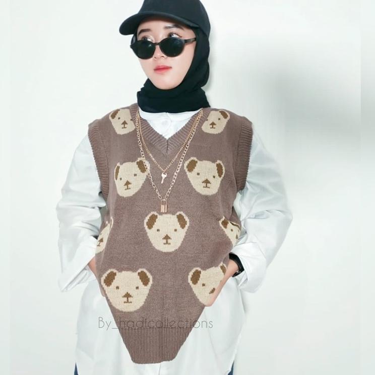 Vest Rompi Rajut Bear Beruang Panda Tebal Premium Import Wanita - Shop ...
