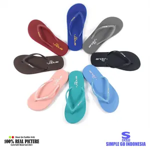Sandal wanita karet jepit sendal japit cewek perempuan dewasa lentur model flip flop tahan air rumah Pantai brand Ando nice 36-40 Flat