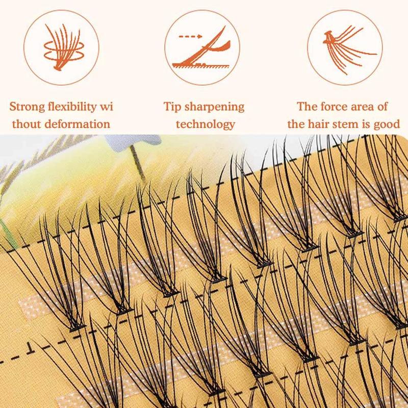 D Curl Eyelash Extension Set With Glue 60pcs Cluster Fake Eyelash Natural Look Eyelash Extension 7