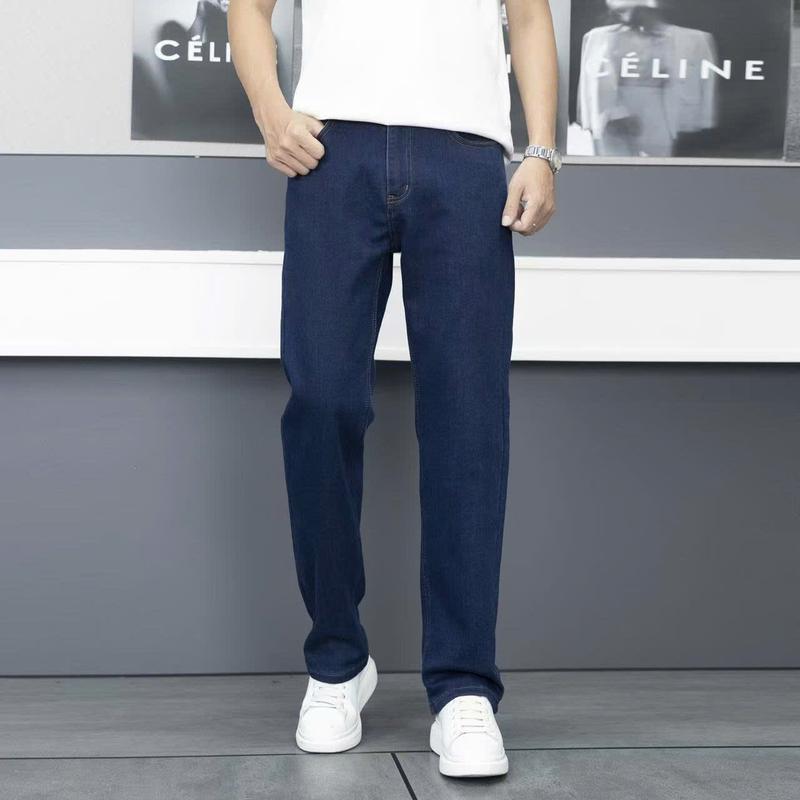 Quần jean nam dài quân jean nam ống suông MÀU XANH ĐẬM MS DL 18 ống 20-22 cm tùy size Menswear Pants Có Túi