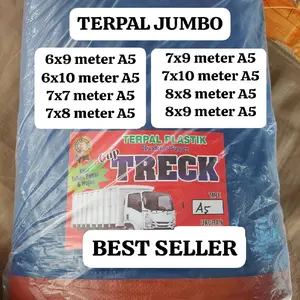 TERPAL JUMBO A5 BIRU OREN UKURAN 6X9 6X10 7X7 7X8 7X9 7X10 8X8 8X9 METER SERBA GUNA WATERPROOF