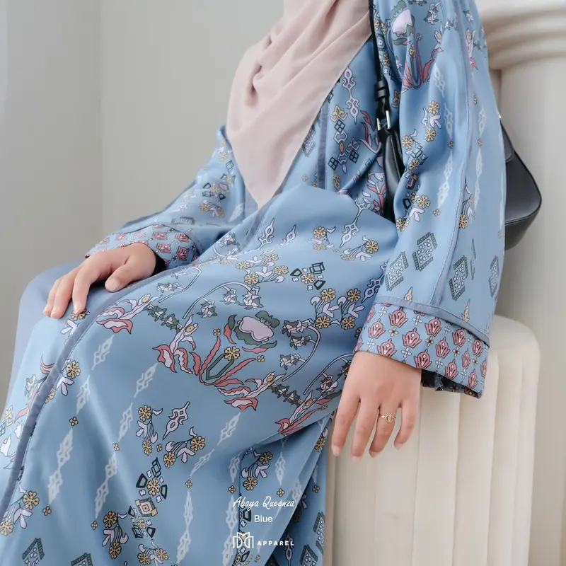 Dmd Apparel - Abaya Raudah armaniesilk kombinasi marbela silk Gamis Cantik Lebaran Simple 2