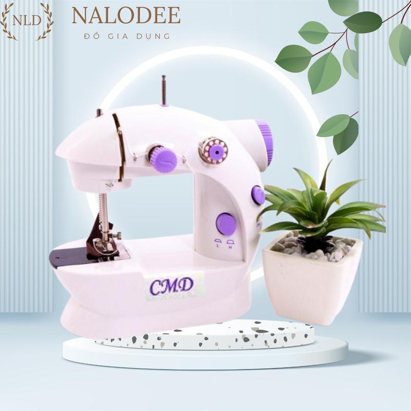 Máy may mini để bàn thông minh có đèn led, máy khâu gia đình siêu tiện lợi