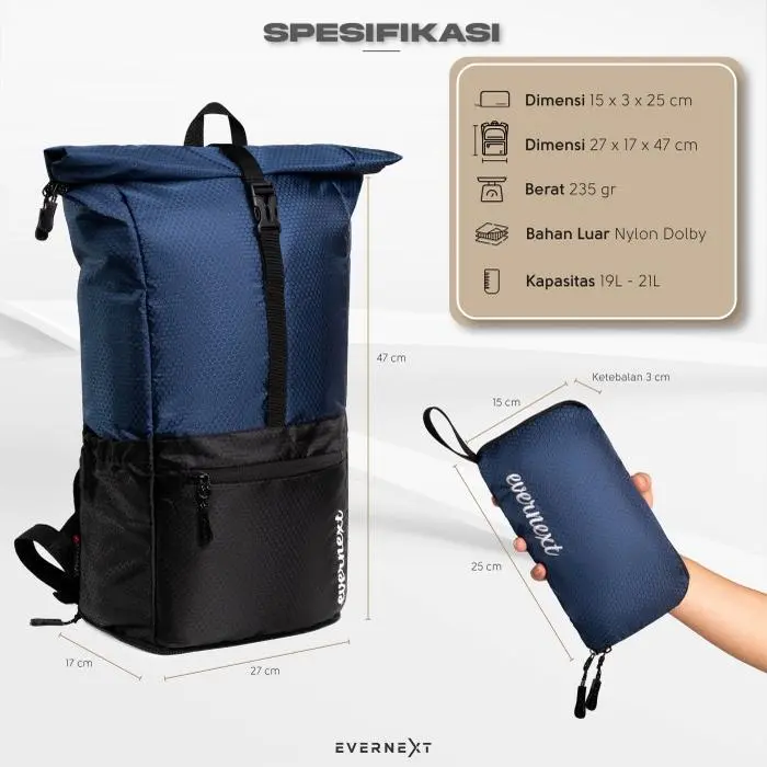 TAS RANSEL PRIA BACKPACK LIPAT PRIA FOLDABLE BAG WINSTON TAS TRAVELING