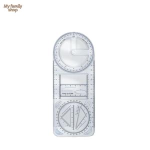 Thước vẽ hình học đa năng: Xoay để đo góc, đẩy và kéo để vẽ; một thước có thể xử lý cả hình hai chiều và ba chiều; độ dày an toàn để tránh gây thương tích cho tay.