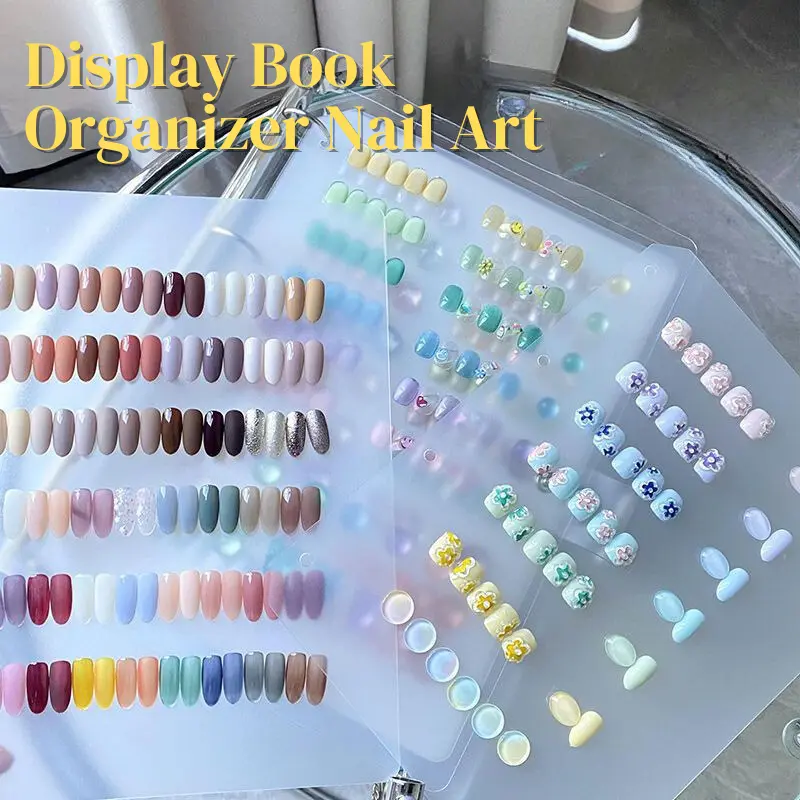 Display Book Organizer Nail Art / Buku Penyimpanan Kuku Palsu / Storage Book Wearable Nail Polish Foto Album Stiker Kapasitas Besar dan Kecil 3