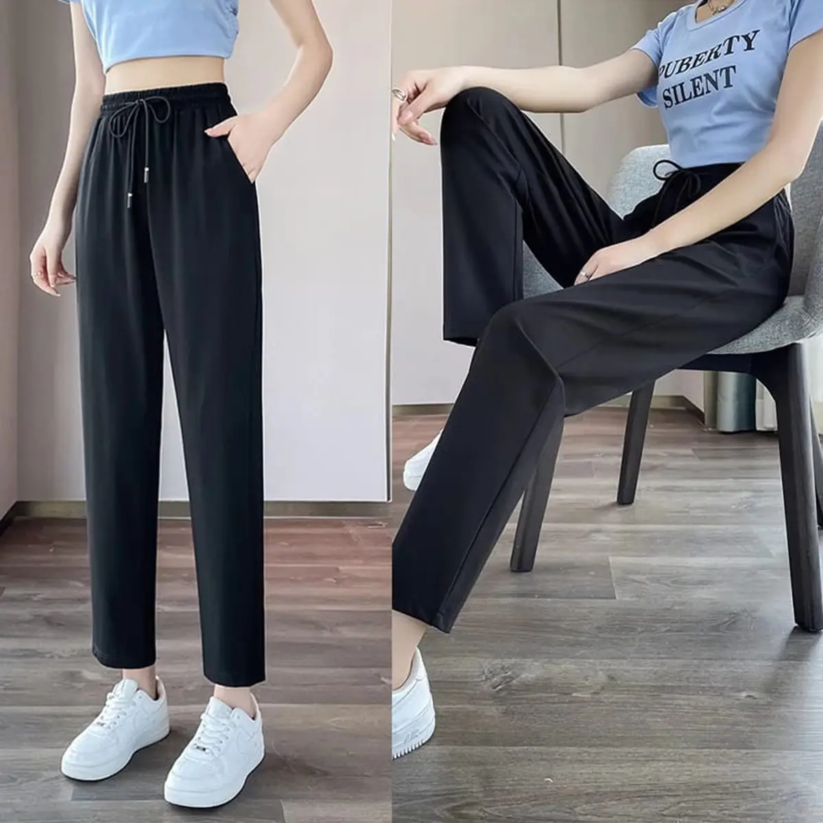 Celana Training Wanita STANDAR Celana Jogging Training Longgar Olahraga Elastis Pinggang - Sport Jogger Abu joger priawanita