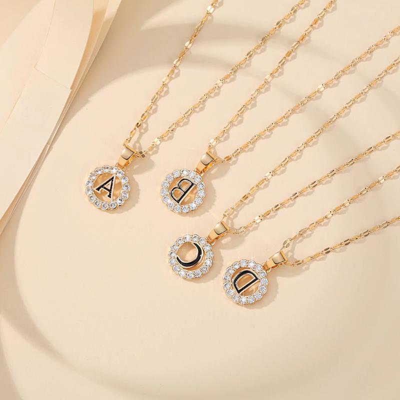 Vòng Cổ Mặt Dây Chuyền Kim Cương 26 Chữ Cái A-Z Thời Trang Tinh Tế Và Sáng Bóng Thiết Kế Phong Cách Cổ Điển Dây Chuyền Chiều Dài 45cm Dây Chuyền Có Thể Điều Chỉnh 3cm Chống Thấm Nước Và Chống Gỉ