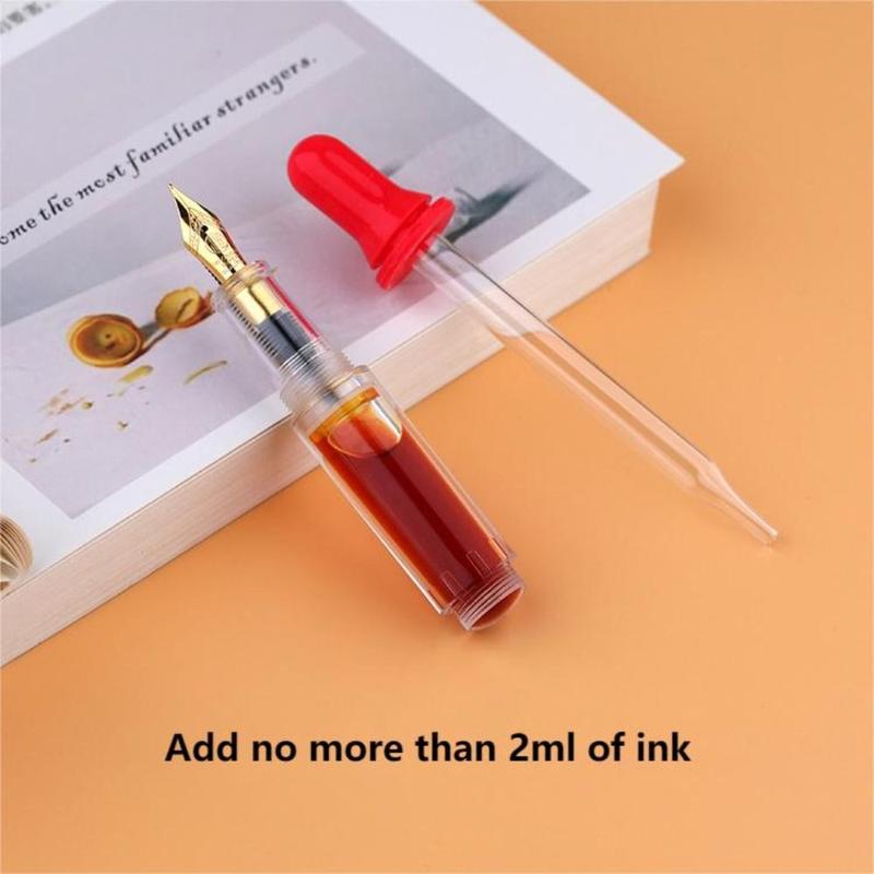 Product Introduction of NEW Mini Fountain Pen Transparent Eyedropper EF Writing Ink Pen Acrylic Pocket-Size School Office Supplies Writing Gift Set 12