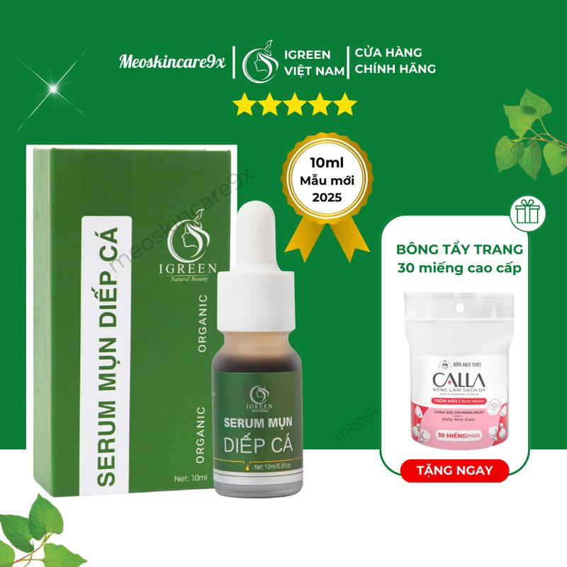 Serum Diếp Cá Igreen Hỗ trợ cải thiện mụn thâm se khít lỗ chân lông phục hồi da tổn thương Skincare