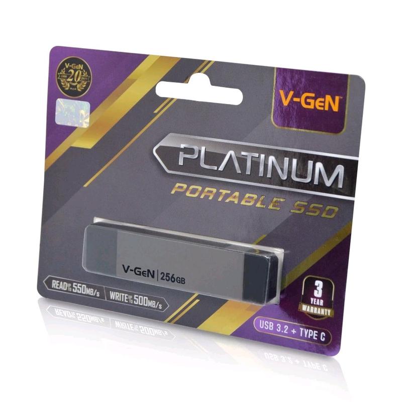 0V-Gen SSD Portable Platinum 256GB - VGen 256 GB USB 3.2 Type C 4