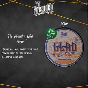 The Presiden Pomade Glad High Shine Ekstrak Olive Oil 50gr / Klimis sepanjang hari Pria Mousse