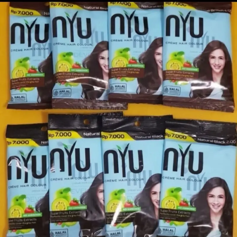 [Paket 4 Sachet] Nyu Creme Pewarna Rambut Cat