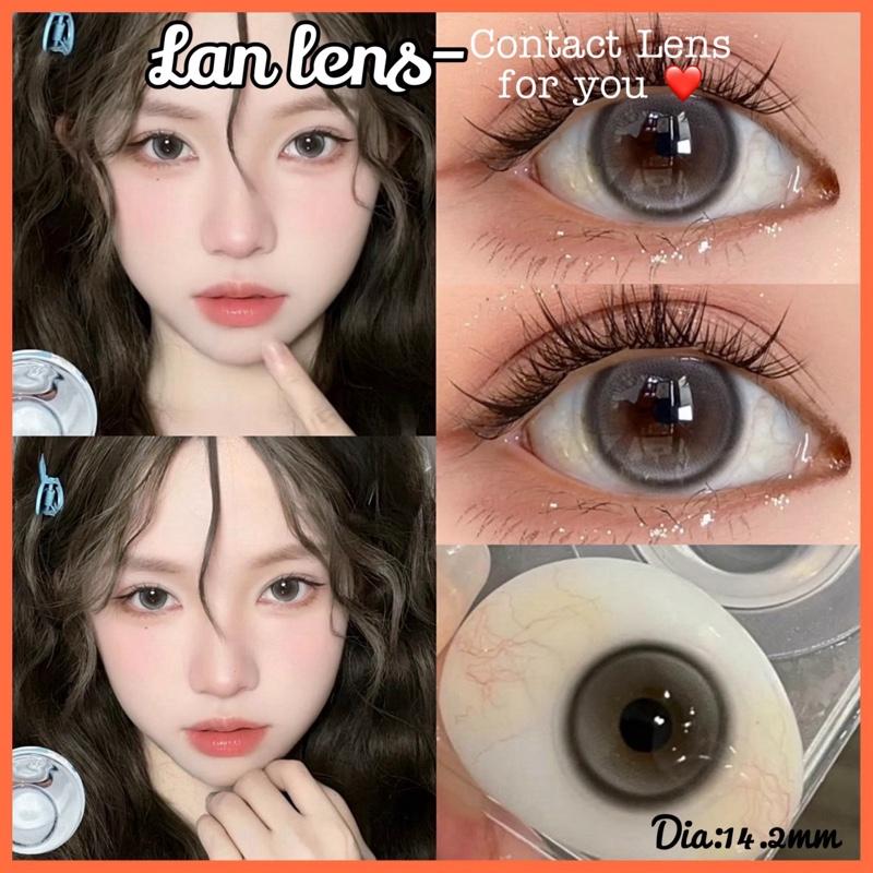 Kính Áp Tròng Lens Xám Tây Somky Gray có cận 0-6 độ giá 1 cặp tặng kèm khay dụng cụ đeo -Lan lens.