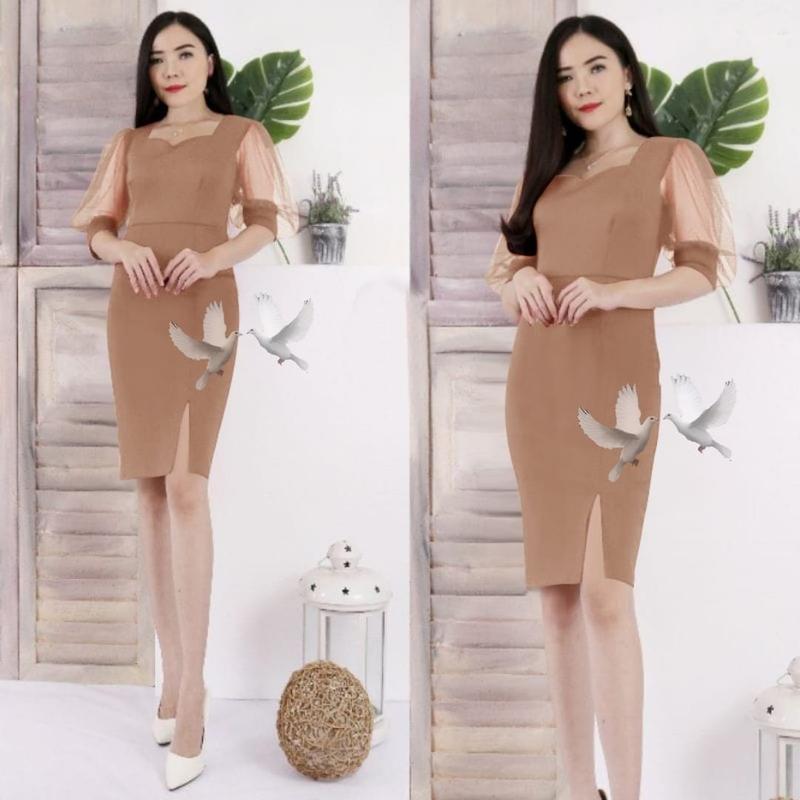 Product Introduction of DRESS MICHA BAHAN SCUBA STRECHT FOTO REALPICT Casual Fit dress  mamari 9
