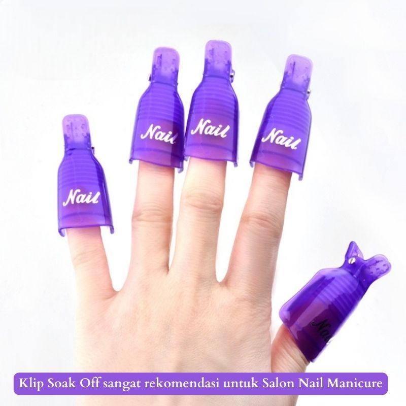 10Pcs Klip Pembersih Kutek Gel Soak Off 10pcs Klip Cap Soak Off/Penghilang Kutek Uv Gel Bahan Plastik Akrilik Untuk Nail Art 1