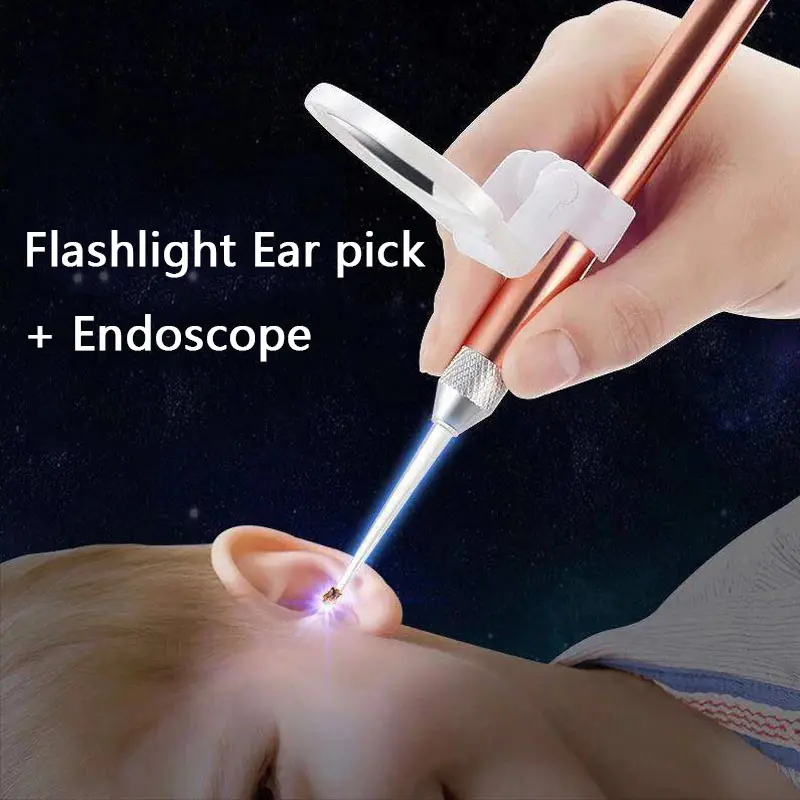 Alat Korek Kuping LED Flashlight Earpick Clean - XY319 - Pink