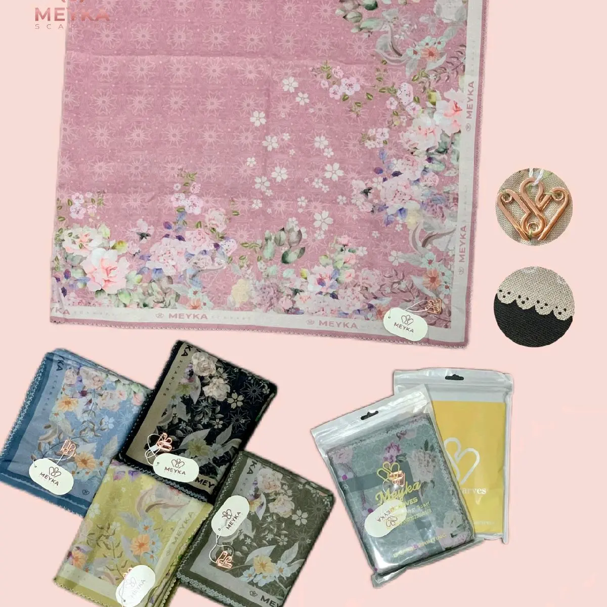 Hijab meyka scarves grosir premium (3pcs)